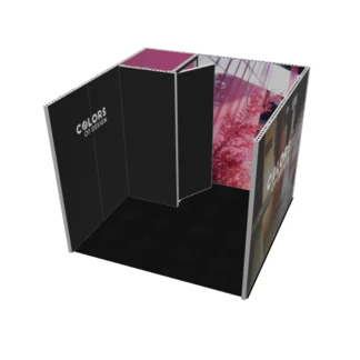 3 x 3 m großer Stand mit einem Ständer